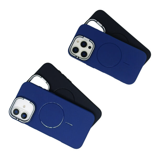 Elegant Matte iPhone Case with Kickstand Frame Camera Guard Magnetic Wireless Charging Support