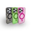 SBR-000004 Frosted Protective iPhone Case with Neon Accents Wireless Charging Support