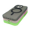 Frosted Protective iPhone Case with Neon Accents Wireless Charging Support