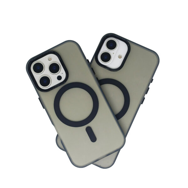 Frosted Protective iPhone Case with Neon Accents Wireless Charging Support