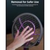 AA-EN-000002-11 Smart Electric Mosquito Swatter with 90° Rotating Head & Extendable Handle, Type-C Rechargeable Bug Zapper, Wall-Mount Mosquito Trap Lamp with Safety Mesh & Auto-Discharge