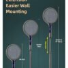 AA-EN-000002-5 Smart Electric Mosquito Swatter with 90° Rotating Head & Extendable Handle, Type-C Rechargeable Bug Zapper, Wall-Mount Mosquito Trap Lamp with Safety Mesh & Auto-Discharge