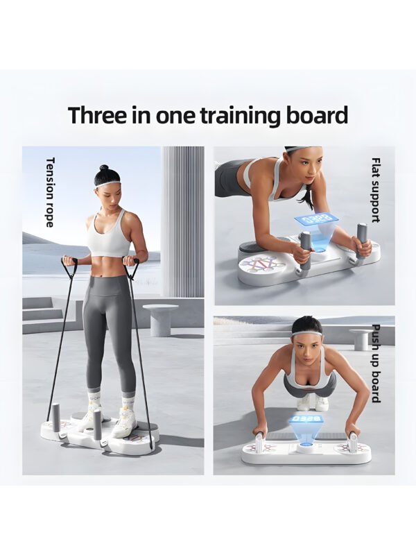 AA-FS-000001-2 4-in-1 Foldable Push Up Board with Resistance Bands & Digital Counter | Portable Home Gym Fitness Equipment for Chest, Shoulders, Back, Arms & Core Workout