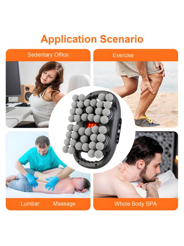 AA-FS-000002-3 42-Head Electric Body Massager with Red Light Therapy, 9-Speed High-Frequency Deep Tissue Muscle Massager for Back, Neck, Shoulders, Waist, Legs & Feet