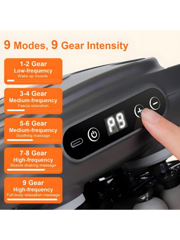AA-FS-000002-7 42-Head Electric Body Massager with Red Light Therapy, 9-Speed High-Frequency Deep Tissue Muscle Massager for Back, Neck, Shoulders, Waist, Legs & Feet