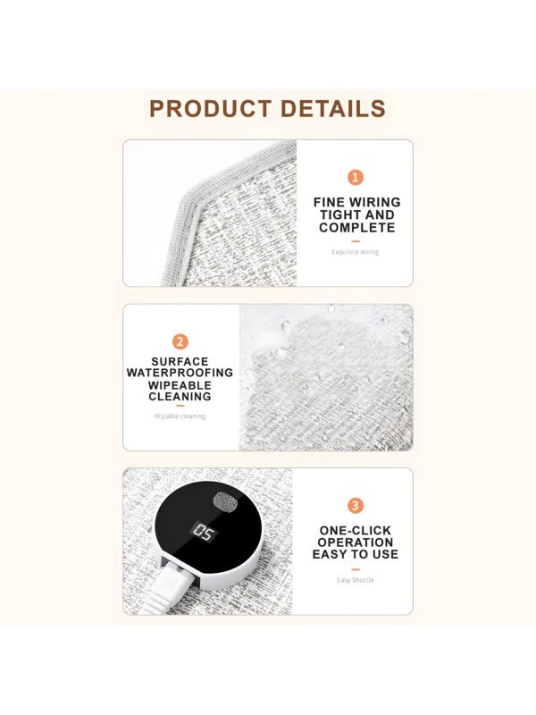 AA-HM-000001-7 Smart Foldable Under-Desk Leg Warmer Pro - Fast Heating Electric Foot Warmer Blanket with Touch Display