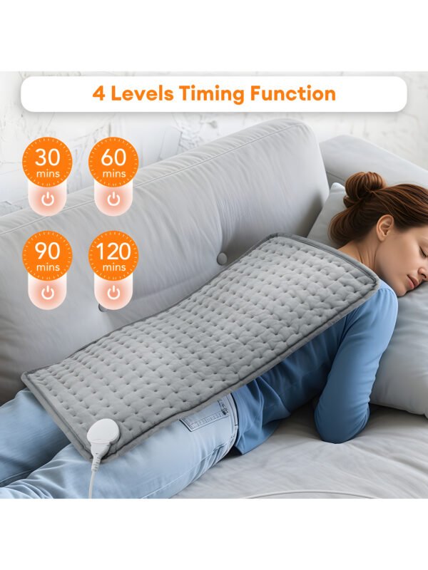 AA-HM-000002-3 Electric Heating Pad for Back Pain & Cramps Relief, Ultra Soft Plush Heating Mat with 9 Adjustable Temperature Levels, 4 Auto-Off Timers, Machine Washable