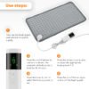 AA-HM-000002-7 Electric Heating Pad for Back Pain & Cramps Relief, Ultra Soft Plush Heating Mat with 9 Adjustable Temperature Levels, 4 Auto-Off Timers, Machine Washable