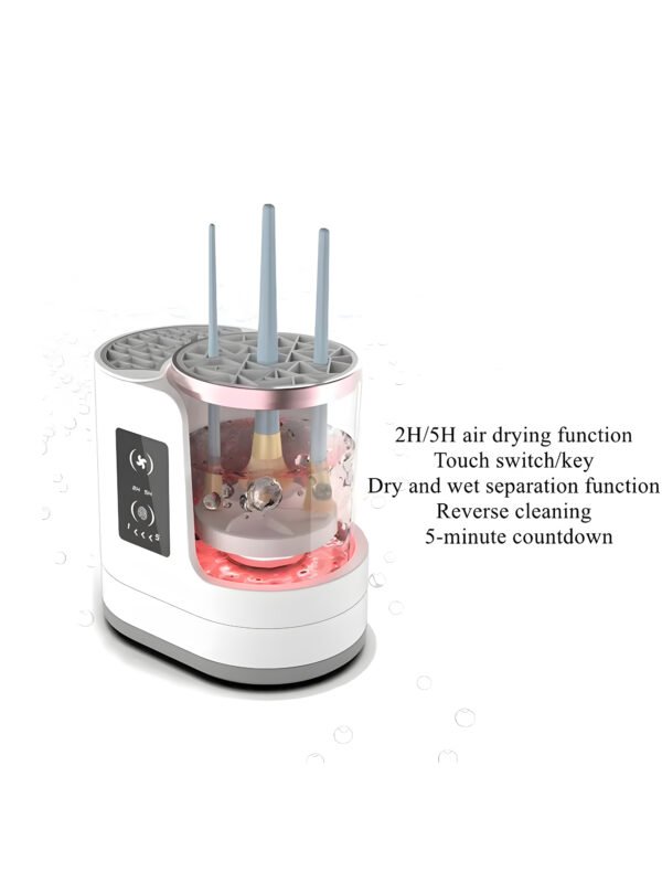 3-in-1 Electric Makeup Brush Cleaner and Dryer Machine with Air Dryer, USB Rechargeable Automatic Cosmetic Brush Washing