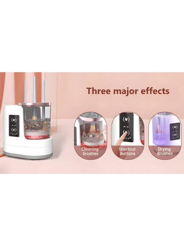 3-in-1 Electric Makeup Brush Cleaner and Dryer Machine with Air Dryer, USB Rechargeable Automatic Cosmetic Brush Washing