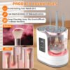 3-in-1 Electric Makeup Brush Cleaner and Dryer Machine with Air Dryer, USB Rechargeable Automatic Cosmetic Brush Washing
