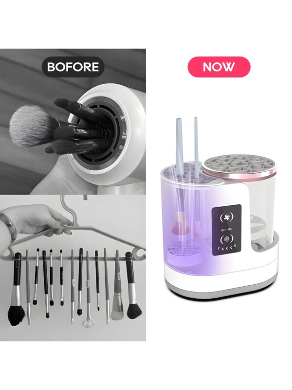 3-in-1 Electric Makeup Brush Cleaner and Dryer Machine with Air Dryer, USB Rechargeable Automatic Cosmetic Brush Washing