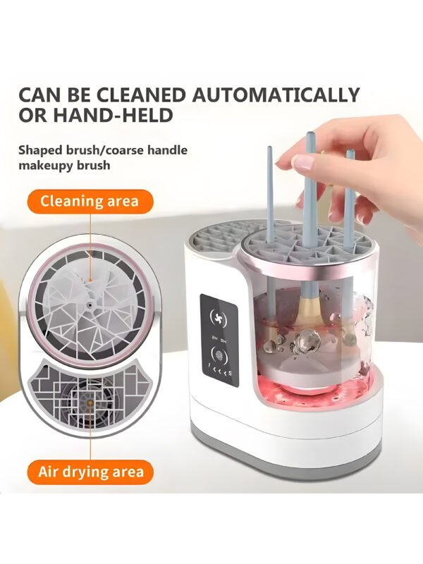3-in-1 Electric Makeup Brush Cleaner and Dryer Machine with Air Dryer, USB Rechargeable Automatic Cosmetic Brush Washing