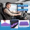 Double Thick Gel Seat Cushion, Breathable Honeycomb Pressure Relief Cushion for Office Chair, Car & Wheelchair with Non-Slip Cover