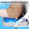 Double Thick Gel Seat Cushion, Breathable Honeycomb Pressure Relief Cushion for Office Chair, Car & Wheelchair with Non-Slip Cover