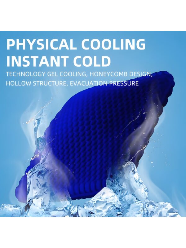 Double Thick Gel Seat Cushion, Breathable Honeycomb Pressure Relief Cushion for Office Chair, Car & Wheelchair with Non-Slip Cover