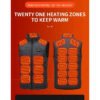 21-Zone USB Electric Heated Vest for Men & Women – Lightweight Winter Heating Jacket with 3 Heat Levels, Fast Heating, Graphene Thermal Vest for Outdoor Sports & Work