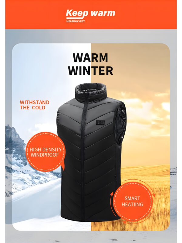 21-Zone USB Electric Heated Vest for Men & Women – Lightweight Winter Heating Jacket with 3 Heat Levels, Fast Heating, Graphene Thermal Vest for Outdoor Sports & Work