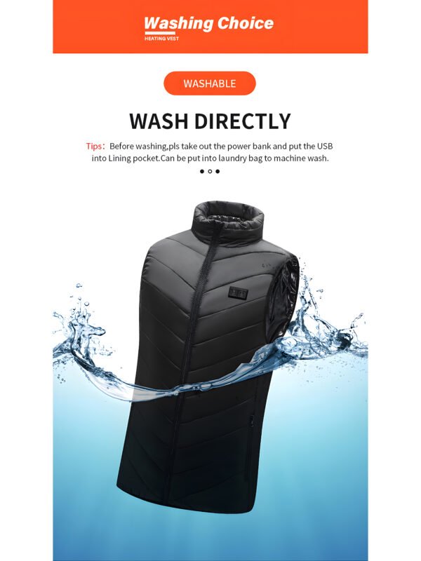 21-Zone USB Electric Heated Vest for Men & Women – Lightweight Winter Heating Jacket with 3 Heat Levels, Fast Heating, Graphene Thermal Vest for Outdoor Sports & Work
