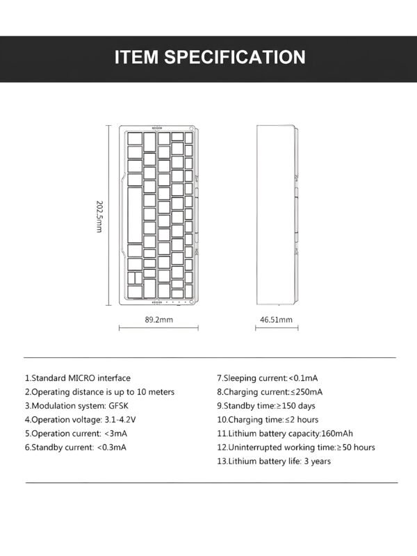 Ultra-Slim Foldable Bluetooth Keyboard with Built-in Phone & Tablet Stand – Multi-Device Wireless Pocket Keyboard for iOS, Android & Windows