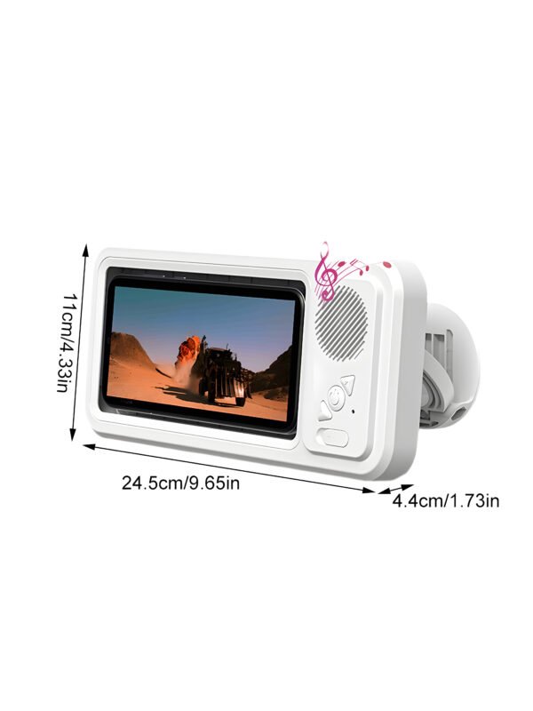 Waterproof Shower Phone Holder with Built-in Bluetooth Speaker, 360° Rotation Anti-Fog Wall Mount Phone Case