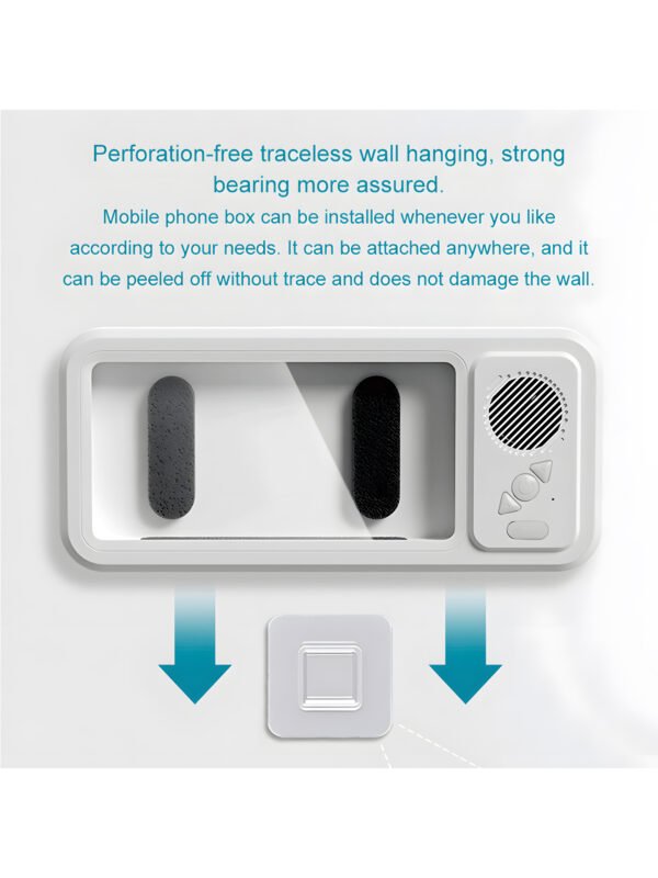 Waterproof Shower Phone Holder with Built-in Bluetooth Speaker, 360° Rotation Anti-Fog Wall Mount Phone Case