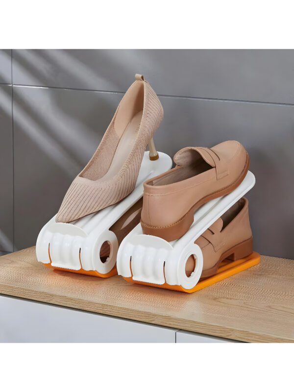 (5 PCS) Adjustable Shoe Organizer, Double Deck Shoe Stacker Space Saver, Non-Slip Shoe Holder for Closet Storage & Organization