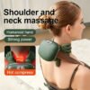 Wireless Neck and Shoulder Massager with Heat, 5-Finger Bionic Trapezius Massager, 3 Modes & Hot Compress, Lightweight Hands-Free Cordless Shiatsu Electric Massager for Pain Relief