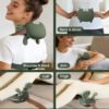 Wireless Neck and Shoulder Massager with Heat, 5-Finger Bionic Trapezius Massager, 3 Modes & Hot Compress, Lightweight Hands-Free Cordless Shiatsu Electric Massager for Pain Relief