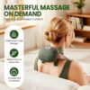 Wireless Neck and Shoulder Massager with Heat, 5-Finger Bionic Trapezius Massager, 3 Modes & Hot Compress, Lightweight Hands-Free Cordless Shiatsu Electric Massager for Pain Relief