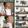 Wireless Neck and Shoulder Massager with Heat, 5-Finger Bionic Trapezius Massager, 3 Modes & Hot Compress, Lightweight Hands-Free Cordless Shiatsu Electric Massager for Pain Relief