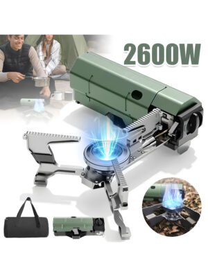 Portable Camping Gas Stove with Carrying Bag, Foldable Outdoor Cassette Burner for Hiking, Picnic & Camping