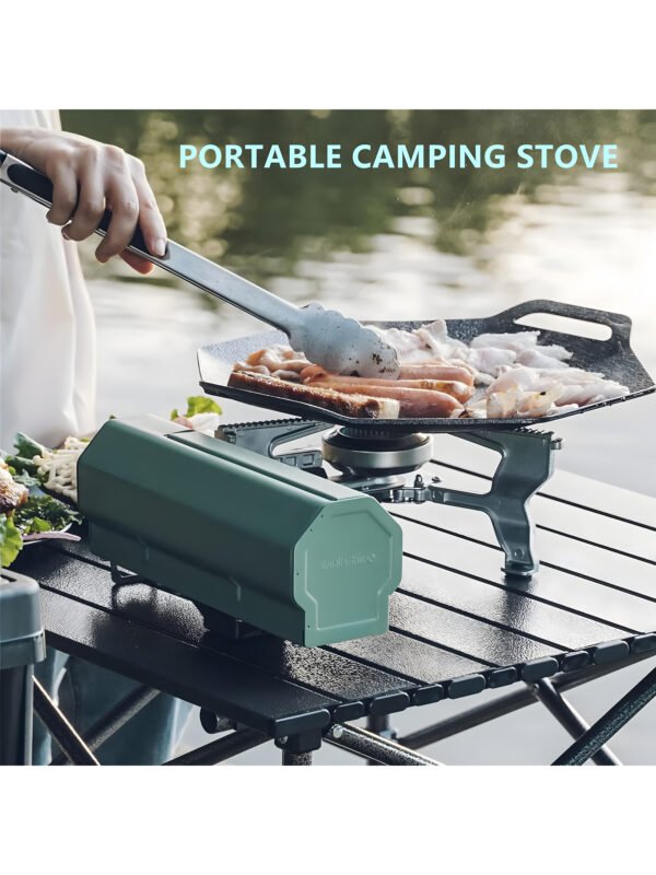 Portable Camping Gas Stove with Carrying Bag, Foldable Outdoor Cassette Burner for Hiking, Picnic & Camping