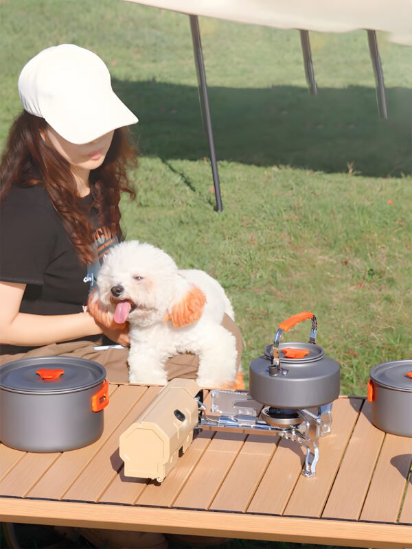 Portable Camping Gas Stove with Carrying Bag, Foldable Outdoor Cassette Burner for Hiking, Picnic & Camping