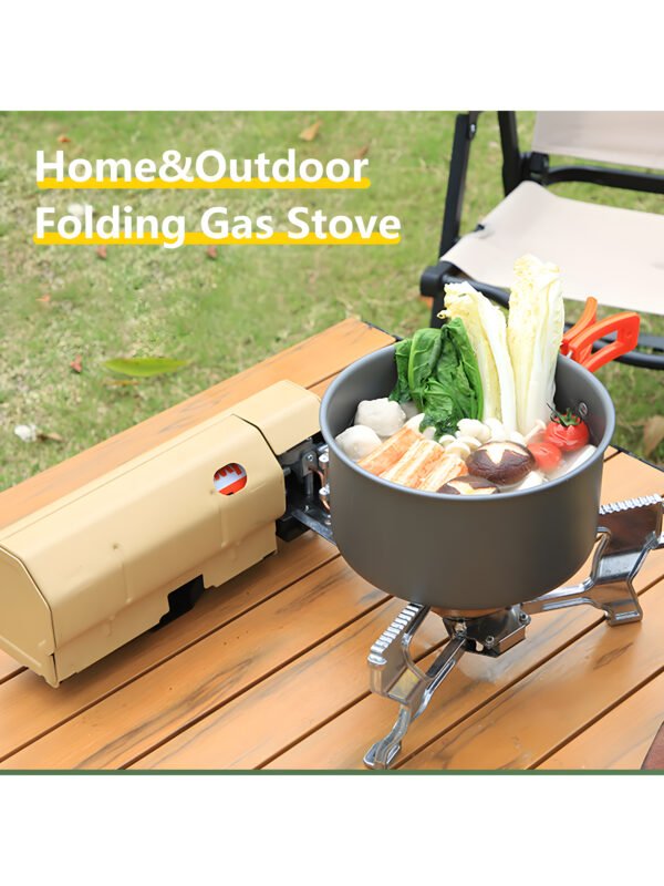 Portable Camping Gas Stove with Carrying Bag, Foldable Outdoor Cassette Burner for Hiking, Picnic & Camping