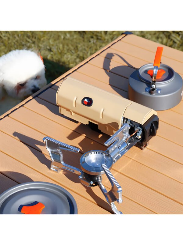 Portable Camping Gas Stove with Carrying Bag, Foldable Outdoor Cassette Burner for Hiking, Picnic & Camping